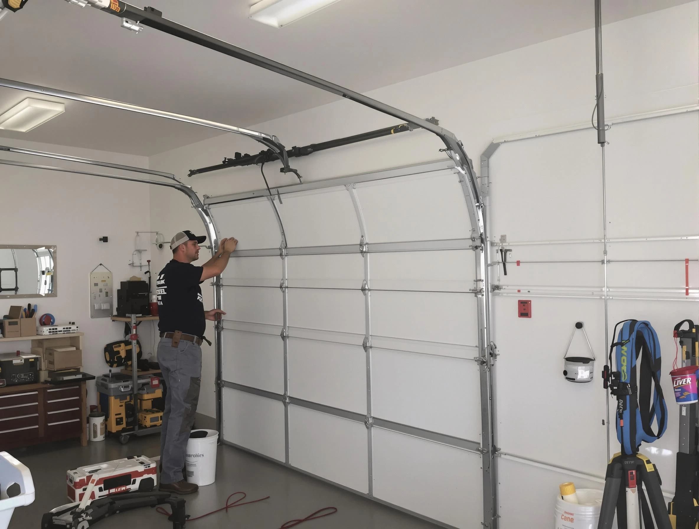 Fort Lee Garage Door Repair team installing new garage door in Fort Lee