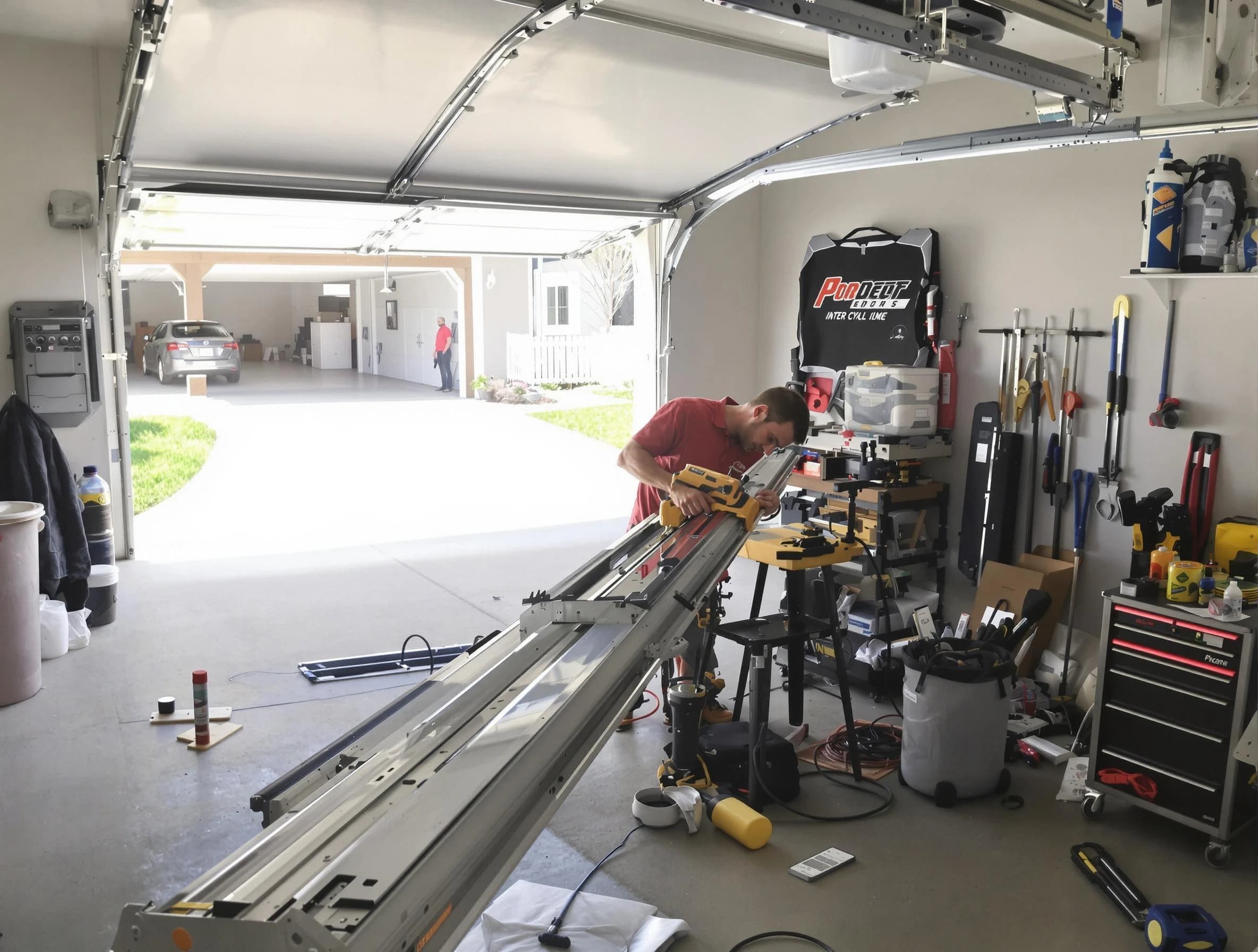 Fort Lee Garage Door Repair expert performing track repair in Fort Lee