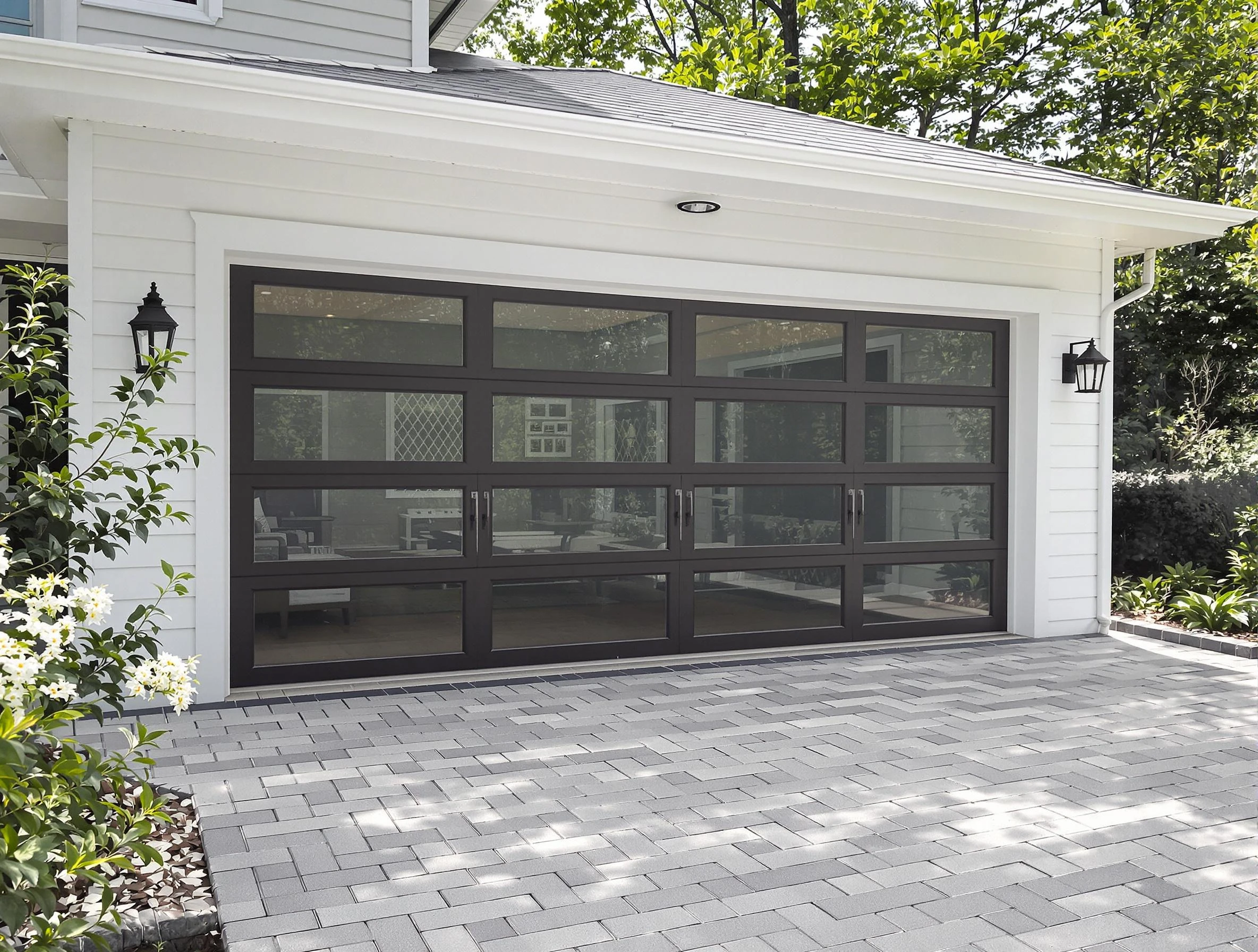 Fort Lee Garage Door Repair design specialist presenting custom garage door options to Fort Lee homeowner