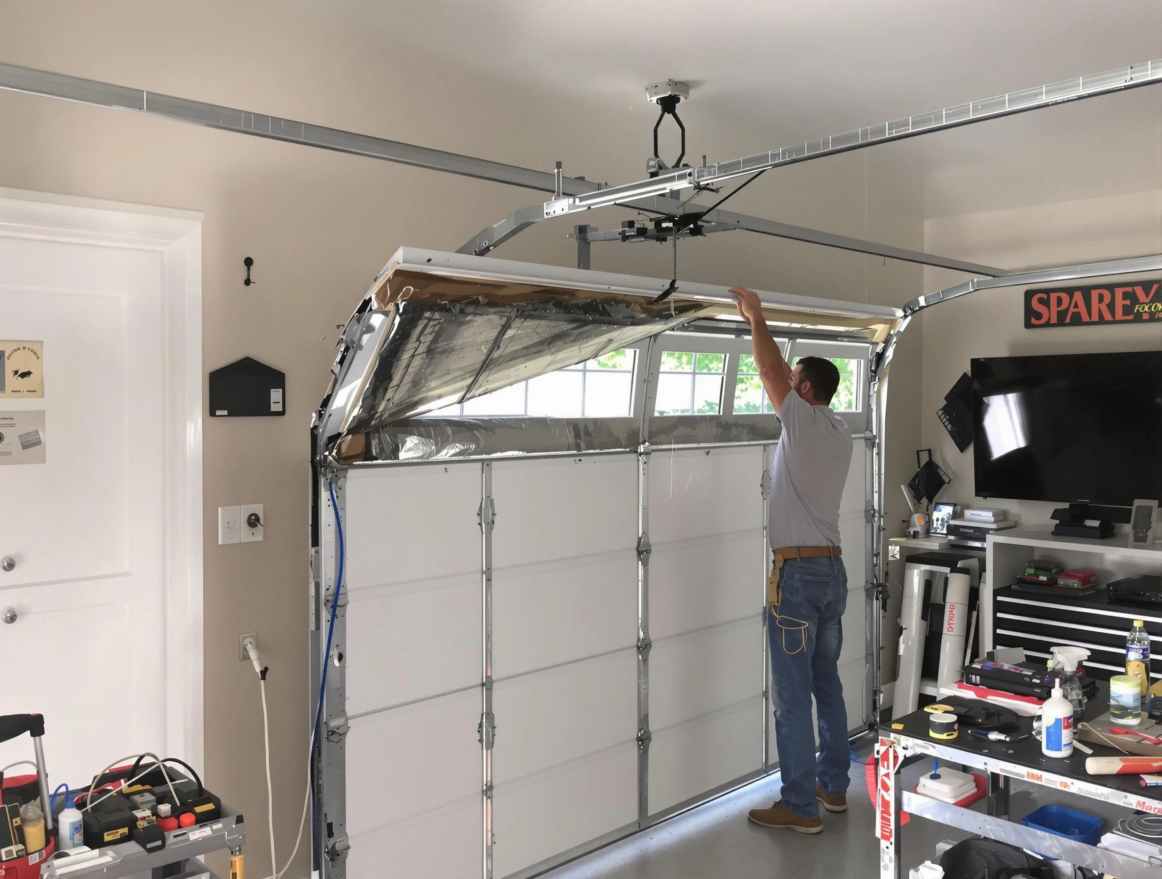 Garage door section replacement by Fort Lee Garage Door Repair in Fort Lee